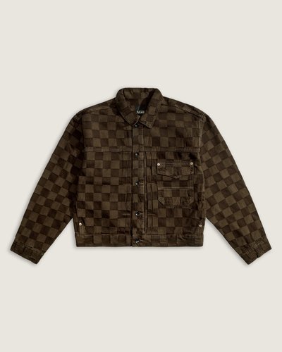 Jaqueta Check-5 Checkerboard Denim Trucker Demitasse