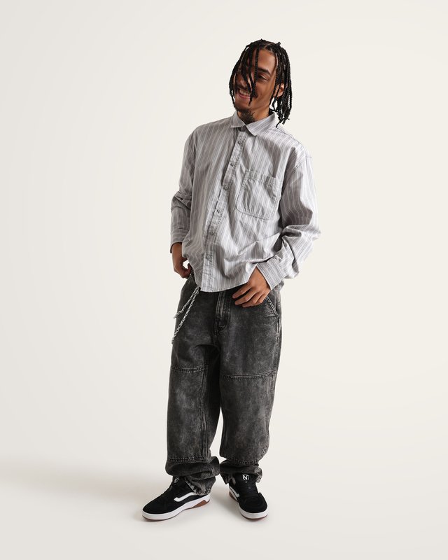 Camisa Manga Longa Vans X Rowan Stripe Woven Light Grey
