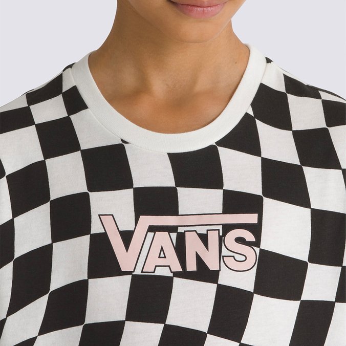 Camiseta Warped 66 Checkerboard Crew Girls Warped Checkerboard Black