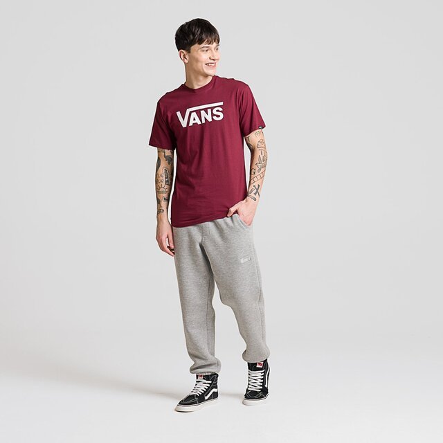 Camiseta Vans Classic Ss Burgundy White