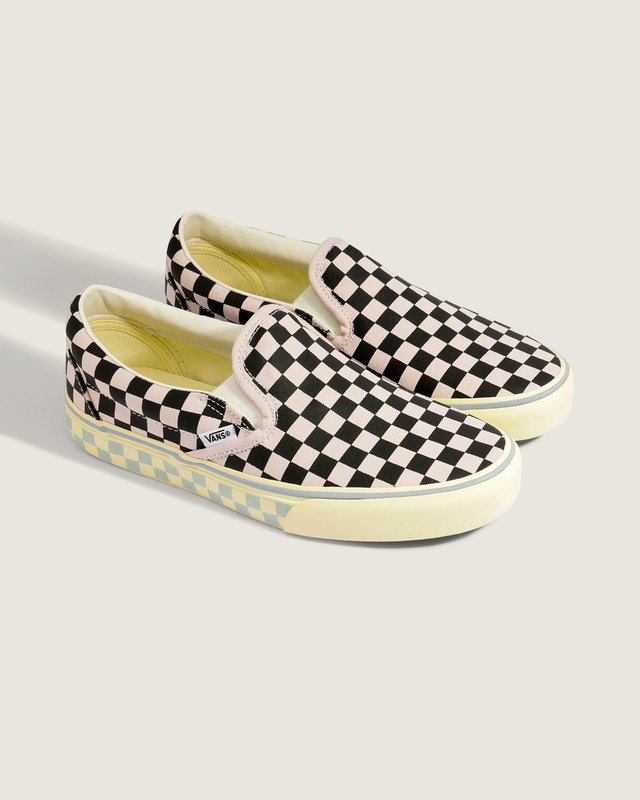 Tênis Slip-On Checkerboard Pale Petal Pink Black