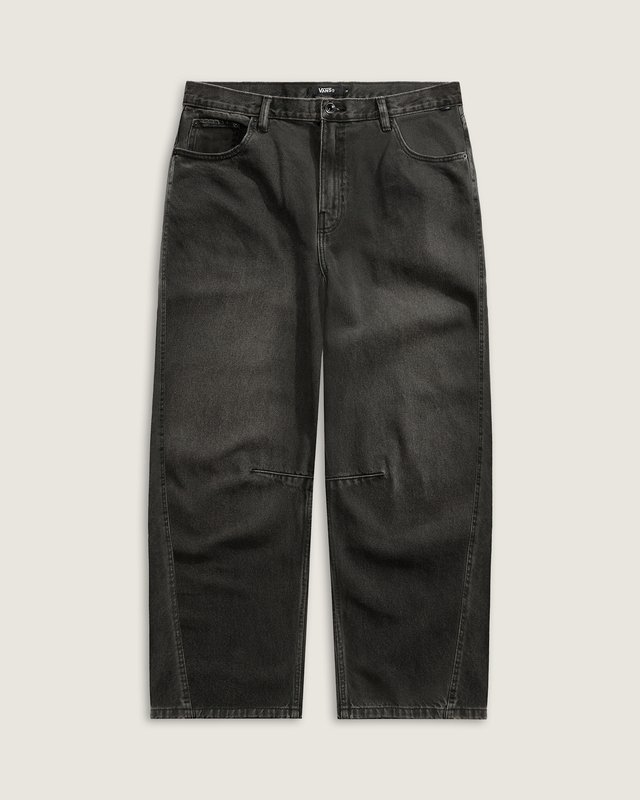 Calça Check 5 Mid Rise Barrel Washed Black