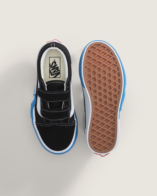 Tênis Old Skool V Black Bright Azure Infantil