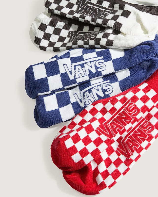 Meia Vans Check Canoodle Black (3 pares)