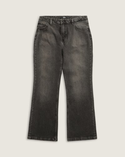 Calça Check 5 Mid Rise Flare Washed Black une construção em tecido woven com jeans stretch e acabamento desgastado, destacando modelagem mid rise e corte flare. O modelo traz cinco bolsos funcionais, costuras reforçadas e toque flexível que garante conforto e liberdade de movimento. A composição em algodão, poliéster e elastano oferece caimento versátil e suporte sutil, mantendo linhas autênticas e visual descontraído