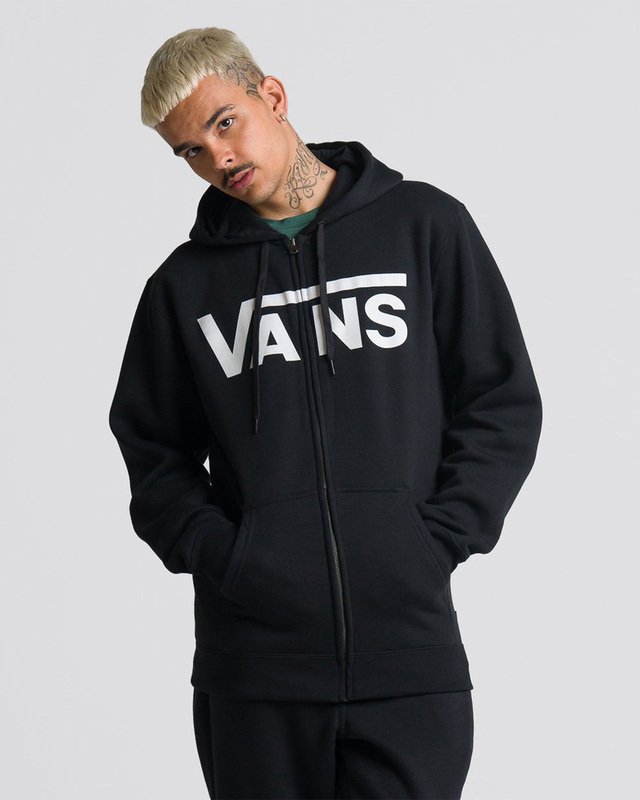 Moletom Vans Classic Zip Hoodie Ll Black White | Vans