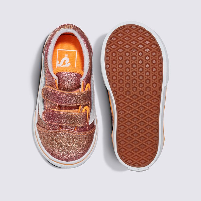 Tenis Old Skool V Infantil Sunrise Glitter Heart Tie Dye Multi White Vans