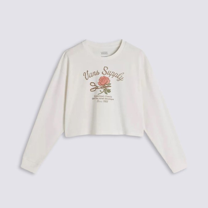 Camiseta Supply Boutique Ls Relax Crop Marshmallow