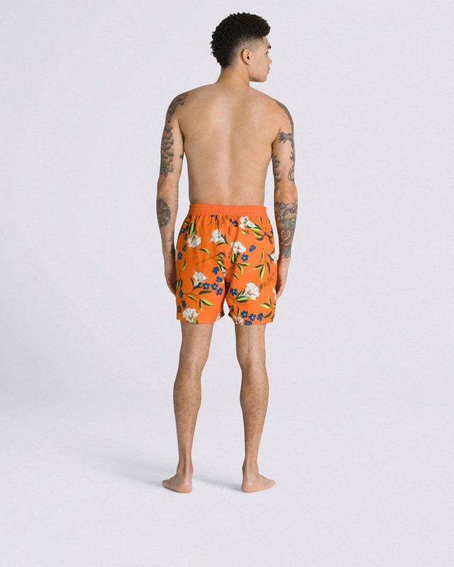 Boardshort Primary Print Elastic Trumpet Floral Harvest Pumpkin