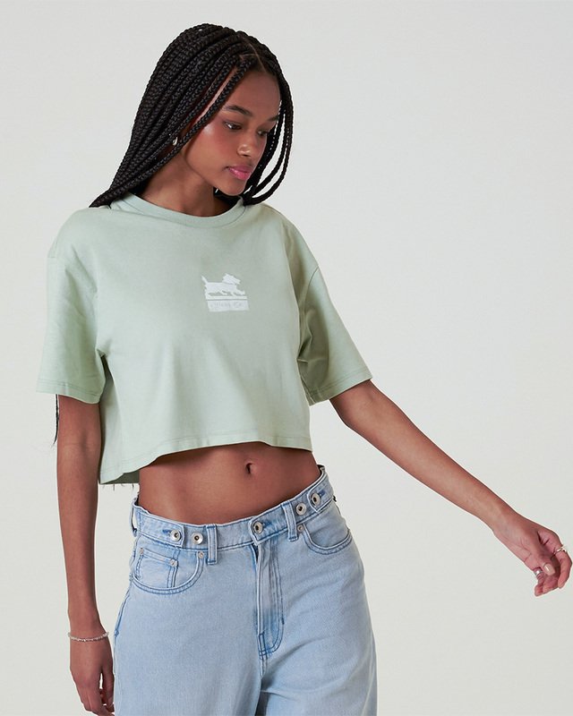 Camiseta Ss Scottie Relaxed Crop Gray Olive