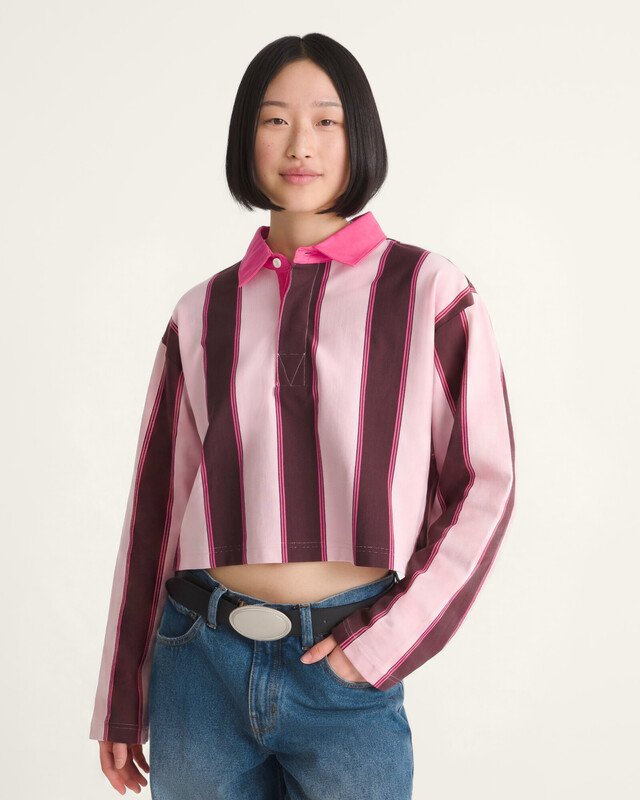 Camiseta Manga Longa Becky Rugby Coral Blush
