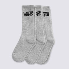 Combine os seus tênis Vans com o pack de meias que carrega o Lifestyle Vans por onde for. Pack com três pares que traz estilo para todos os seus clássicos Vans. A Meia Class Crew Infantil 30/35 Heather Grey agrega estilo para todas as ocasiões. O pack possui três pares de meias soquetes de cano alto cinza clássicas, com assinatura Vans em “Drop V” estampada na altura do cano. Os modelos vestem da numeração 30 ao 35.
