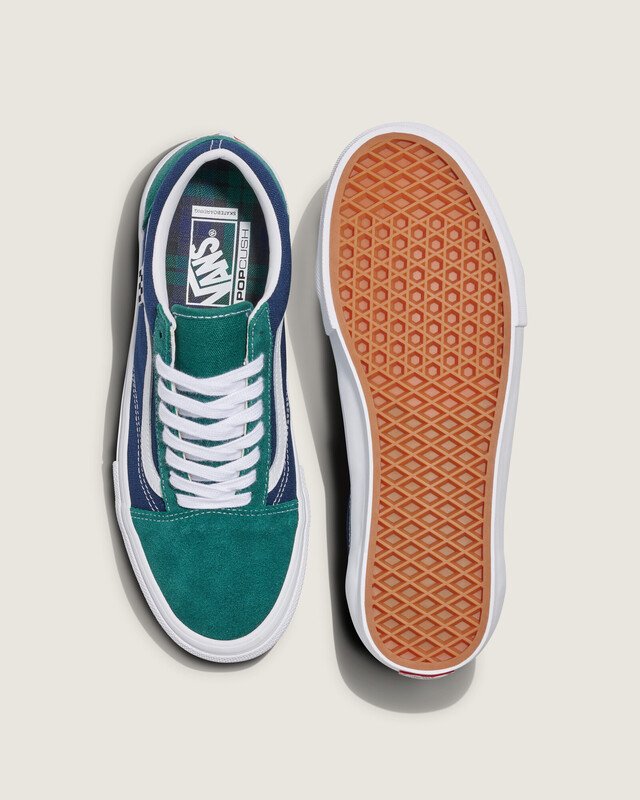 Tênis Old Skool Skate Tartan Green Blue