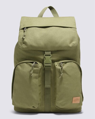 Com inspiração na aventura ao ar livre, a Mochila Field Trippin Loden Green, é clássica. O modelo possui um compartimento principal grande com cordão e fecho de aba, bolsos externos com fecho de correr para maior armazenamento. Traz alças acolchoadas ajustáveis ??para maior conforto e aplicação de patch em couro Vans®, compondo um um visual vintage.