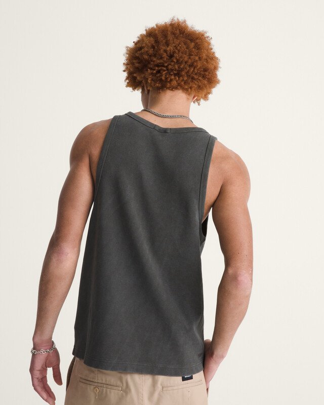 Regata Waffle Tank Faded Black