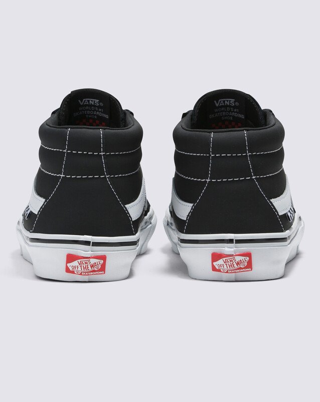 Tênis Skate Grosso Mid Black White Emo Leather
