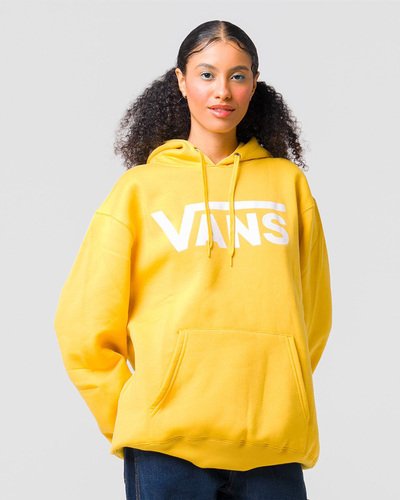 Um clássico é sempre clássico. A tradição que as peças Vans carregam na essência permitem um visual atemporal, que combina o estilo tradicional com o conforto aconchegante para os dias mais frios. O Moletom Ss Spicy Mustard é confeccionado em algodão e poliéster. O modelo é fechado, com bolso canguru. Possui capuz com cadarço para regulagem, barra e punhos canelados. Traz estampa frontal exclusiva em silk à base d’água, com assinatura Vans em “Drop V”, centralizada na altura do peito.