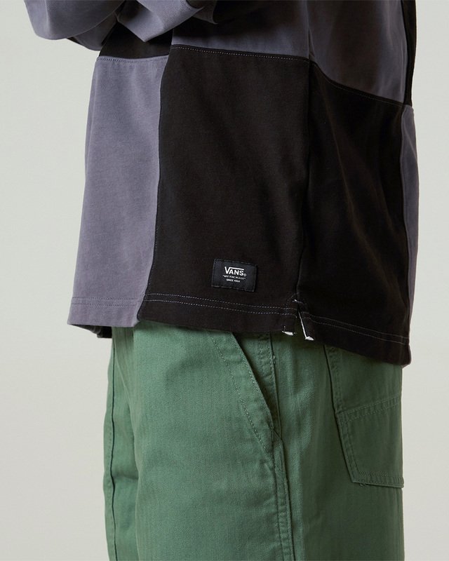 Camisa Ls Grant Checkerboard Rugby Knit Black