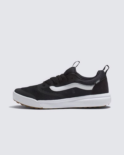 Uma nova adição à família Vans, o UltraRange Rapidweld foi a solução para a necessidade de nossos atletas de alto nível por um tênis versátil que proporcionasse conforto em longas viagens ao redor do mundo. Apresentando um composto de entressola UltraCush atualizado, que oferece o máximo em conforto e amortecimento, além de uma confecção de encaixe em forma de meia LuxLiner com partes internas sem costura para reduzir peso, atrito e pontos quentes, o Tênis UltraRange Rapidweld Black White apresenta uma estética limpa que o levará aonde quiser. Feito com cabedais de camurça sintética e tecido respirável, possui solado durável de borracha co-moldada e minitratorada para reduzir a cola e melhorar o acabamento.
