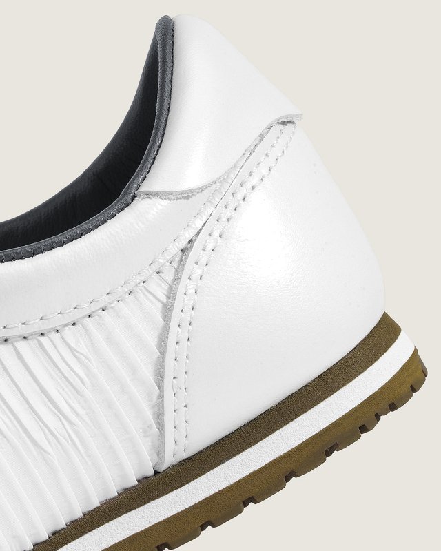 Tênis Mary Jane Pleat Pearl White