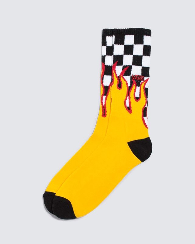 Meia Flame Checkerboard Crew 6 5-9 Compl. Ultra Neo Vr3 Black White