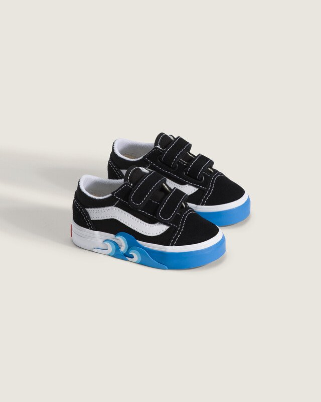 Tênis Old Skool V Black Bright Azure Infantil