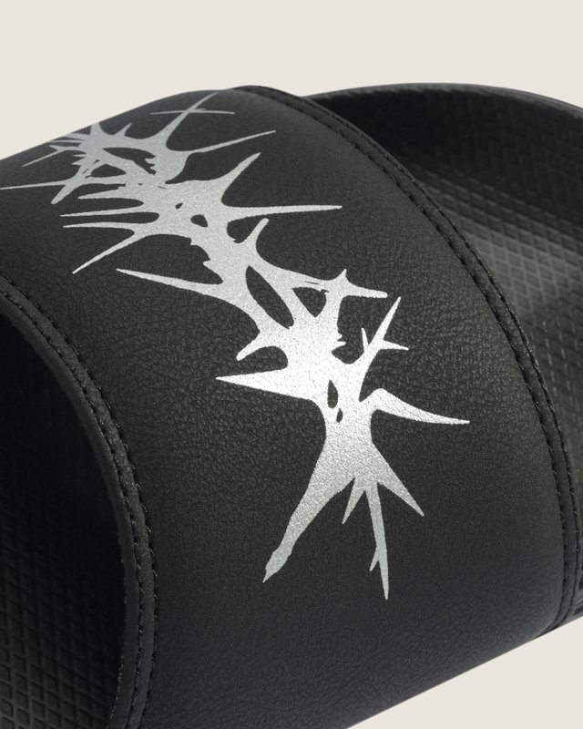 Chinelo Slide-On Refletive Black Silver