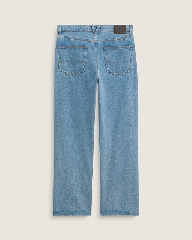 Calça Check 5 Loose Denim Stonewash Blue