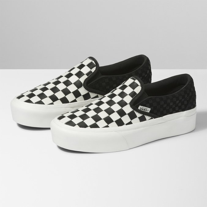 Tênis Classic Slip-On Platform Vans X Woven Checkerboard