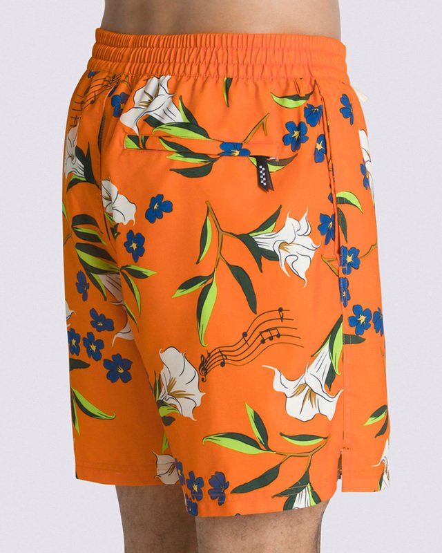 Boardshort Primary Print Elastic Trumpet Floral Harvest Pumpkin