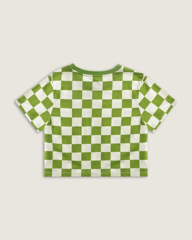 Camiseta Manga Curta  Cropped Checkerboard Lime Burst