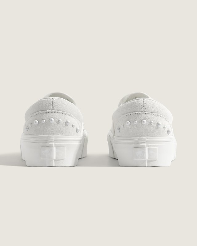 Tênis Classic Slip-On Platform Pearls Marshmallow