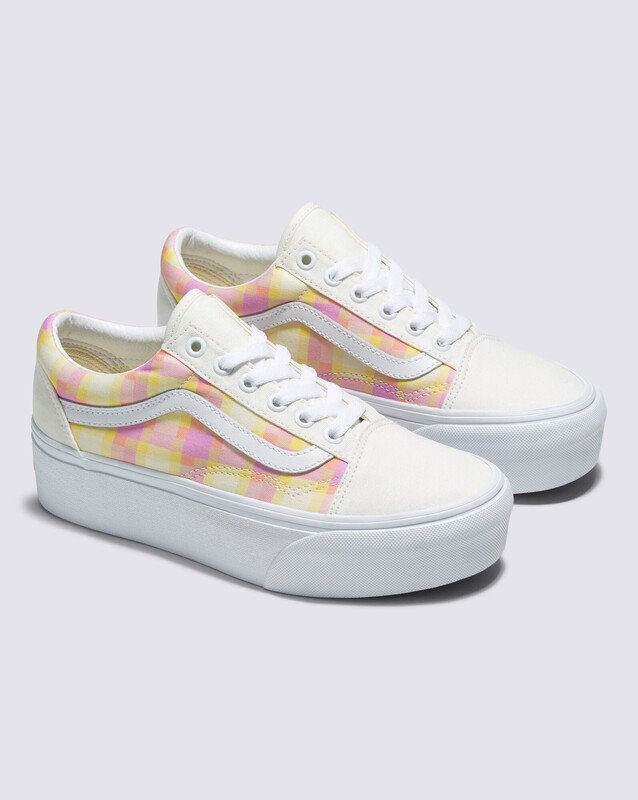 Tênis Old Skool Stackform Pastel Picnic Pink Plaid