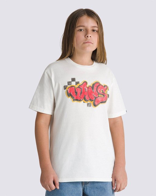 トップス ssz BROCHURE PATCHWORK MADRAS L vans ah Camiseta Tagged SS Marshmallow Infantil | Vans