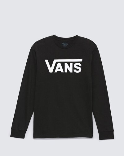 Fundada na Califórnia em 1966, a Vans está envolvida com a cultura de rua, artes, música e ligada ao skate e à evolução do esporte, sem perder a essência. Dos clássicos aos modernos, a Vans possui uma enorme variedade de modelos de tênis, roupas e acessórios, sempre mantendo o estilo "Off The Wall". A Camiseta Vans Classic Black White de manga longa possui o logo Vans em "Drop V" estampado na altura do peito em silk à base d’água. O modelo apresenta gola e punhos canelados, costura reforçada nos ombros e é confeccionada em 90% algodão e 10% poliéster. Tipo de caimento: clássico. O modelo tem 1,82m de altura e veste tamanho M.