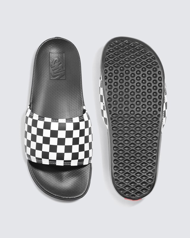 Chinelo Slide-On La Costa Checkerboard True White Black