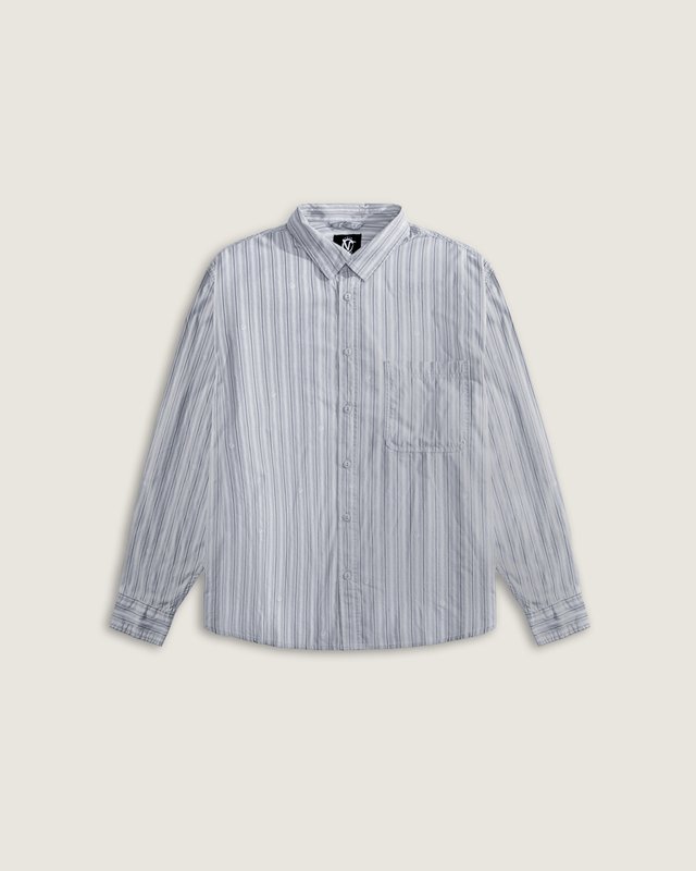 Camisa Manga Longa Vans X Rowan Stripe Woven Light Grey