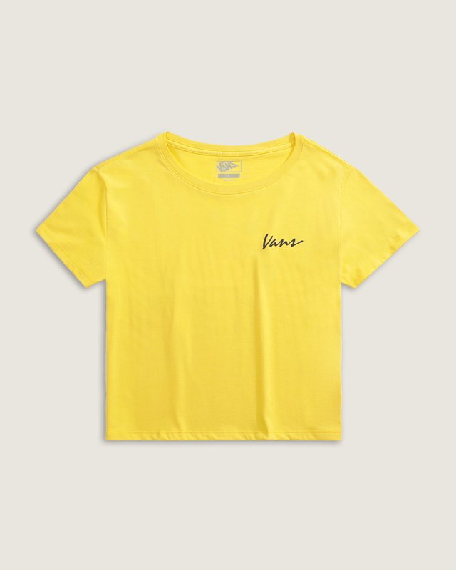 Camiseta Manga Curta Baby Tee Classic Script  Spicy Mustard