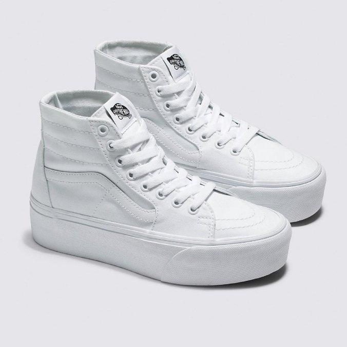 Tenis Sk8 Hi Plataforma True White Vans