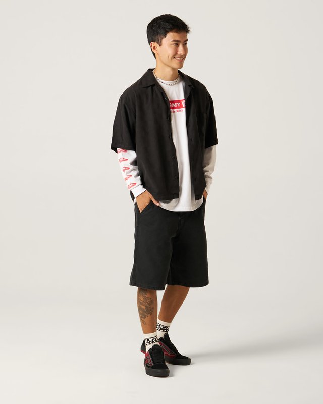 Camisa Manga Curta Van Doren Tencel Check Black