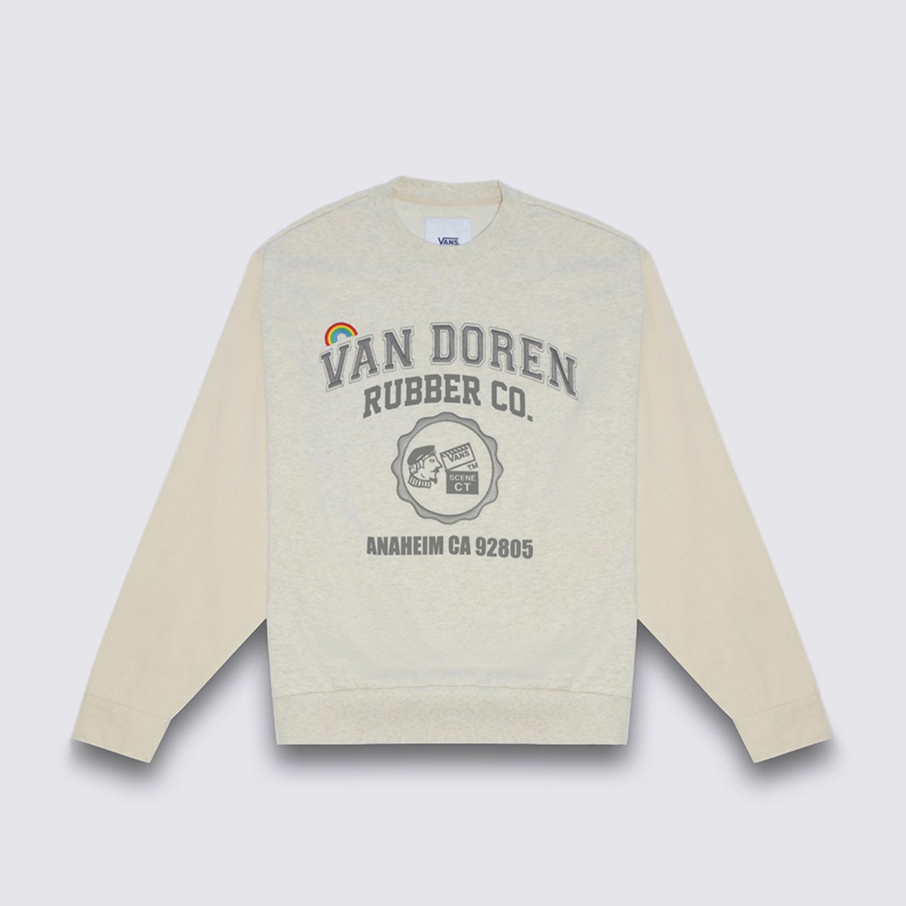 Moletom Anaheim Sidewall Crew Oatmeal Heather Black