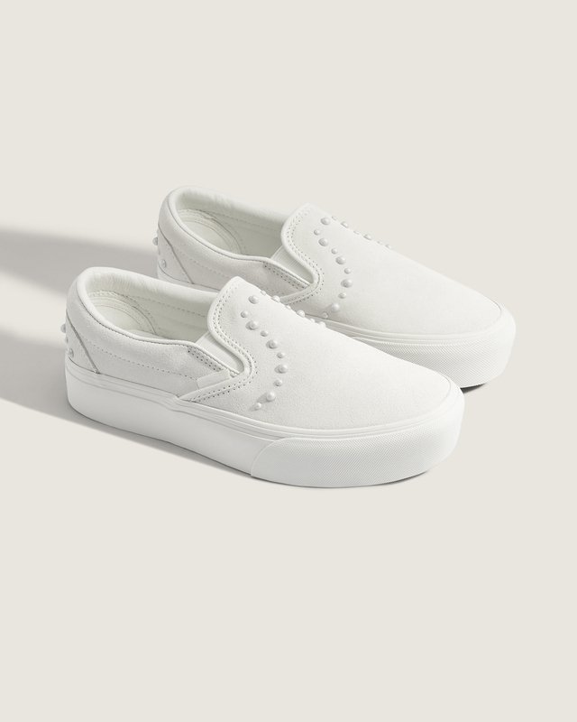 Tênis Classic Slip-On Platform Pearls Marshmallow