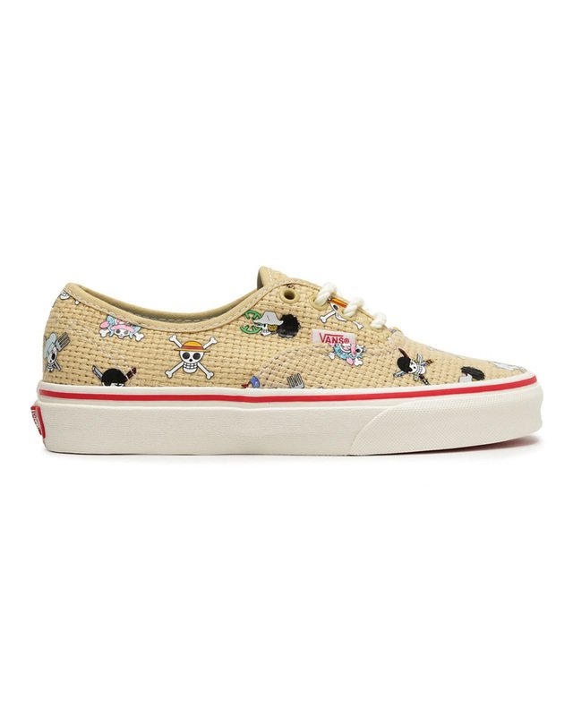 Tênis Authentic Vans X One Piece Straw Hat Crew Natural Multi