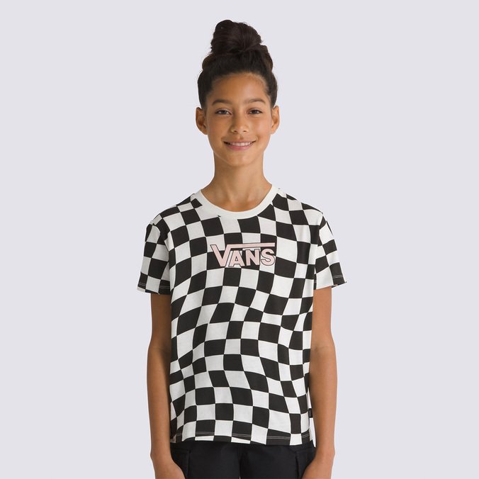 Camiseta Warped 66 Checkerboard Crew Girls Ss Warped Checkerboard Black