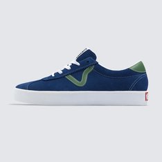 Inspirado nos clássicos da Vans, o Sport Low é uma interpretação moderna dos estilos retrô icônicos da década de 90 da Vans, mantendo viva a herança e todo o legado da época. O modelo recria o visual da silhueta original do Skate Vans Sport. Desde o colarinho mais baixo e aberto até a língua estendida, passando pela marcante Sidestripe com design exclusivo em "V" e pelos detalhes coloridos, o Tênis Sport Blue Green de cano baixo vulcanizado combina perfeitamente uma estética inspirada no skate, com detalhes retrô únicos.
