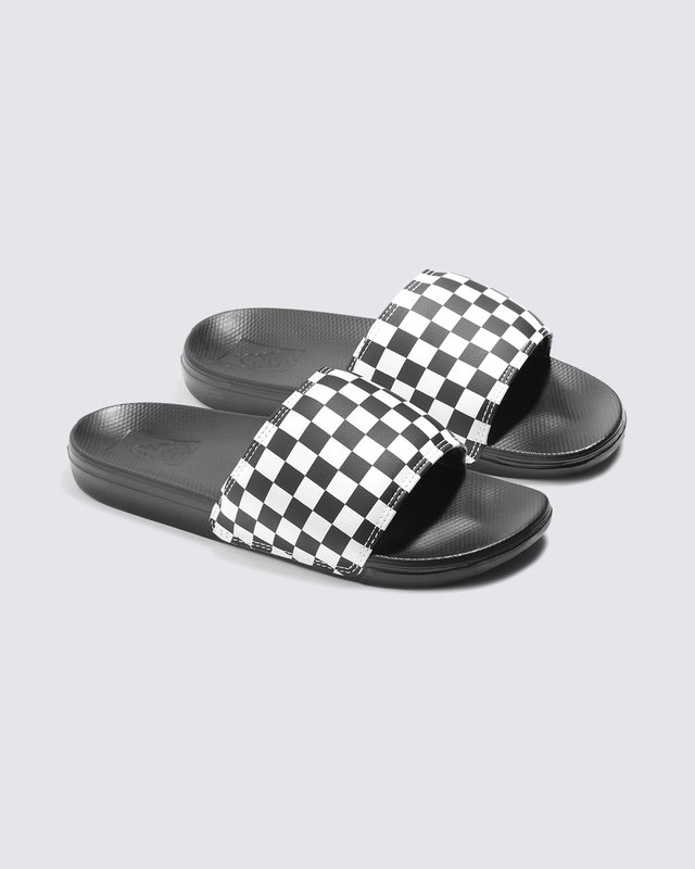 Chinelo Slide-On La Costa Checkerboard True White Black