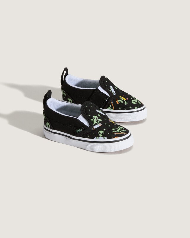 Tênis Slip-On Kids Glow Cosmic Cruisers Black Green Infantil