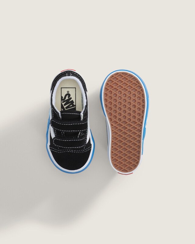 Tênis Old Skool V Black Bright Azure Infantil
