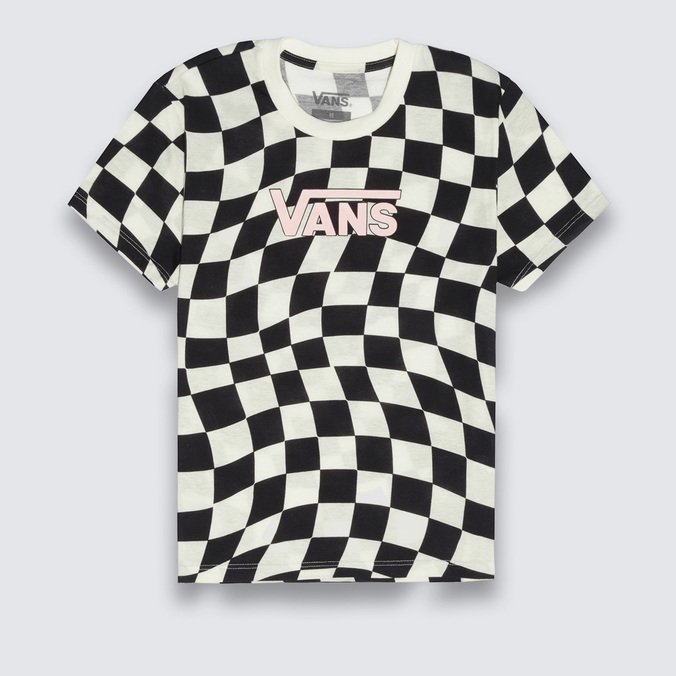 Camiseta Warped 66 Checkerboard Crew Girls Warped Checkerboard Black