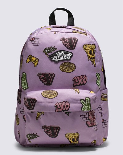 Uma mochila clássica com o DNA da Vans, a Mochila Lavender Mist Infantil tem um design de dois bolsos com um organizador para manter seus itens importantes bem organizados e um bolso lateral para garrafa de água para fácil hidratação. O modelo na cor lilás traz estampas Vans icônicas por toda a peça, com aplicação de etiqueta Vans® Old Skool. A equipe da Vans estabeleceu metas ambiciosas de sustentabilidade. Grandes ou pequenos, todos os esforços resultam em mudanças positivas. Para ganhar o logotipo do globo Checkerboard, pelo menos 30% do produto deve ser feito de um ou uma combinação de materiais reciclados, renováveis ??e/ou regenerativos. Para saber mais sobre a Vans® e sua jornada em direção a materiais sustentáveis, acesse www.vans.com.br/sustentabilidade.